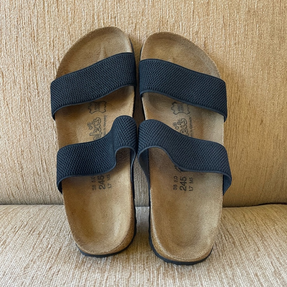 Birkenstock Birki’s Curaçao 38 regular-2 strap stretch sandal. Never Worn.